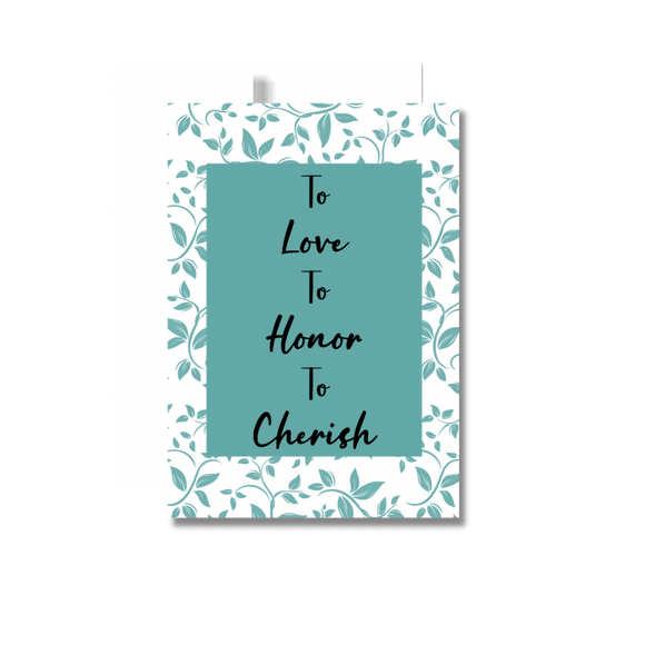 Love Honor Cherish Wedding Greeting Card