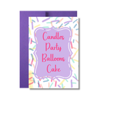 Candles Party Balloons Cake Birthday Greeting Card