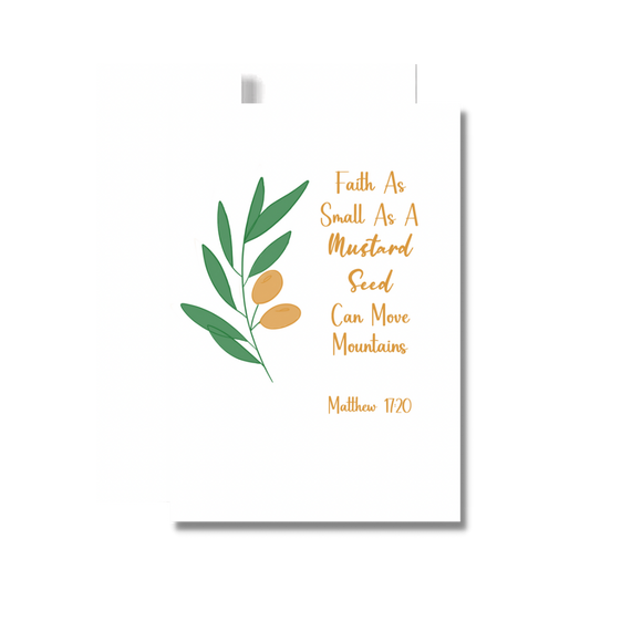 Faith As A Mustard Seed Thinking of You Greeting Card, Christianity Religious