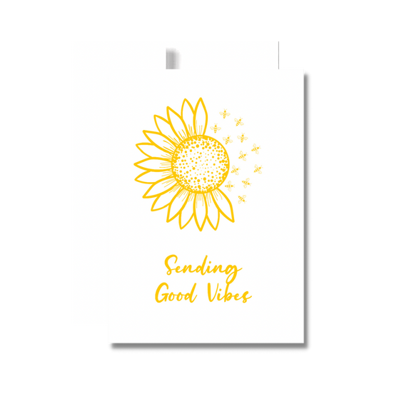 Sending Good Vibes Thinking of You Greeting Card, Sunflower