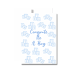 Congrats It’s A Boy Greeting Card, Baby Blocks