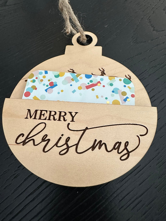 Wooden Christmas Gift Card Holder