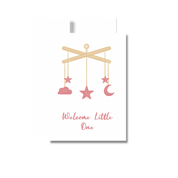 Welcome Little One Baby Girl Greeting Card