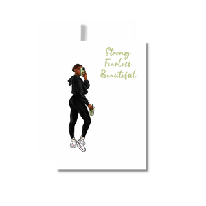 Strong Fearless Beautiful Birthday Greeting Card, Fitness
