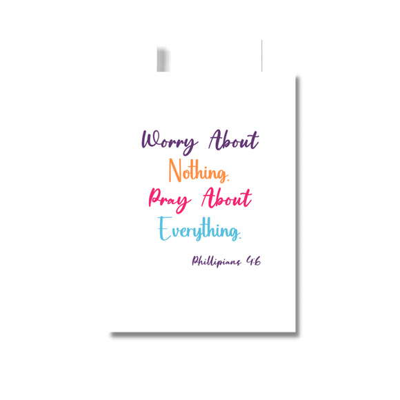 Worry About Nothing Encouragement Greeting Card, Religious