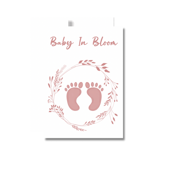 Baby In Bloom Baby Girl Greeting Card, Baby Feet