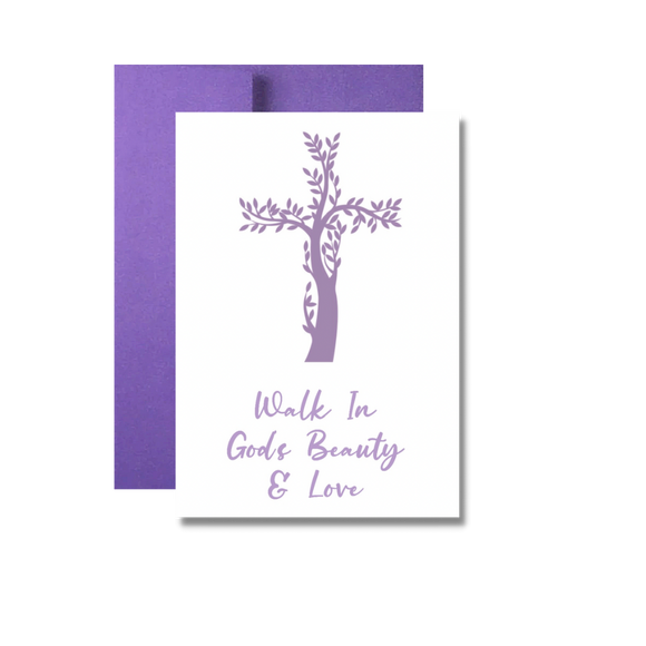 Walk In God’s Beauty & Love Encouragement Greeting Card, Religious