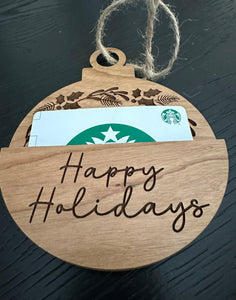 Wooden Christmas Gift Card Holder