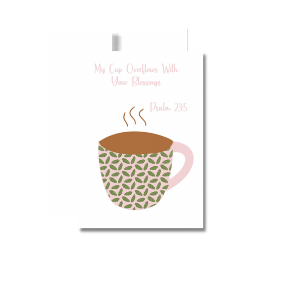 Cup Overflows With Your Blessing Thank You Greeting Card, Religious