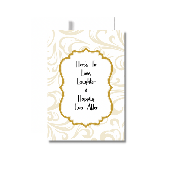 Love Laughter & Happily Ever After Wedding Greeting Card