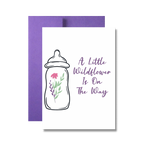 A Little Wildflower Is On The Way Baby Girl Greeting Card