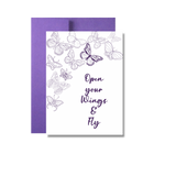 Open Your Wings & Fly Encouragement Greeting Card, Butterflies
