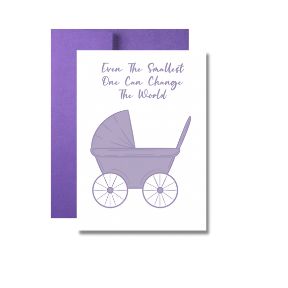 Baby Girl Greeting Card, Stroller