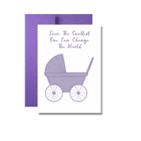 Baby Girl Greeting Card, Stroller
