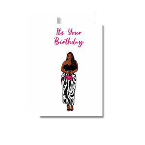It’s Your Birthday Greeting Card, Woman Illustration