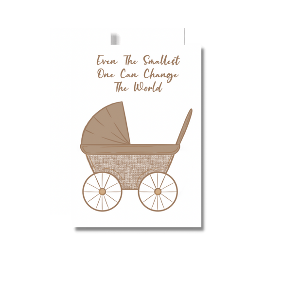 Baby Boy Greeting Card, Stroller