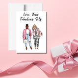 Love Your Fabulous Self Birthday Greeting Card, Friends