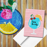 Tipsy Birthday Greeting Card