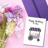 Happy Birthday To You Greeting Card, Flower Cat