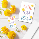 Faith Pray Love Die-cut Sticker