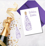 Birthday Bubbles Die-cut Sticker, Champagne Shaped