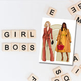 Girl Boss Woman Illustration Friendship Greeting Card