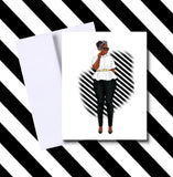 Black Woman Illustration Friendship Greeting Card
