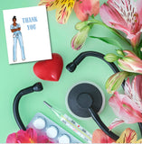 Thank You Nurse Greeting Card, Woman Illustration