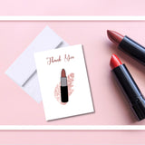 Lipstick Thank You Greeting Card