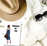 Thinking Of You Greeting Card, Woman Illustration