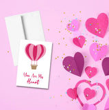 INTRODUCING BRANDI CREATIONS Valentines Day Greeting Card, Air Balloon