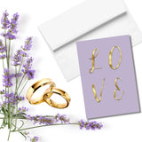 Love Wedding Engagement Greeting Card, Gold