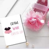 Crawl Walk Dress Up Baby Girl Greeting Card