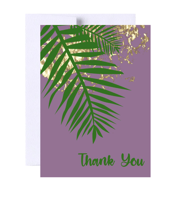 Hawaiian Leaves Thank You Greeting Card