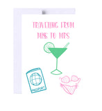 Traveling From Miss to Mrs Greeting Card, Bridal Shower