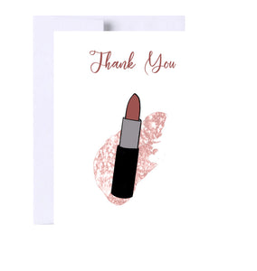 Lipstick Thank You Greeting Card