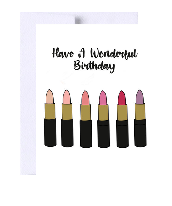 Have A Wonderful Birthday Greeting Card, Lipstick