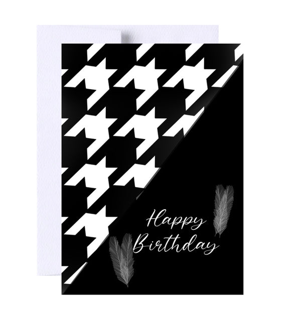 Happy Birthday Greeting Card, Houndstooth