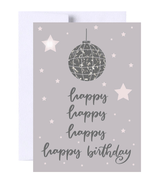 Happy Happy Birthday Disco Greeting Card, Disco