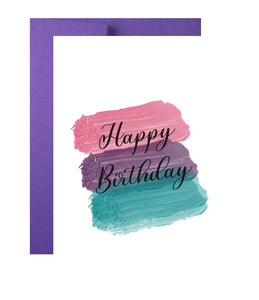 Happy Birthday Greeting Card, Paint Splash