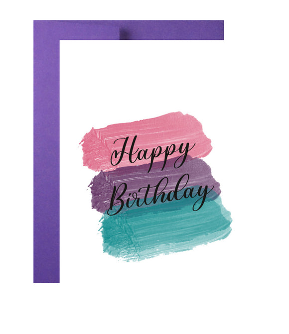 Happy Birthday Greeting Card, Paint Splash