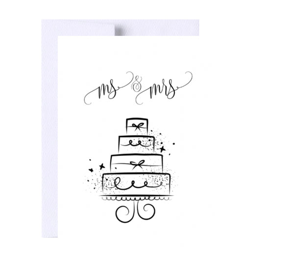 Ms and Mrs Lesbian Wedding Greeting Card
