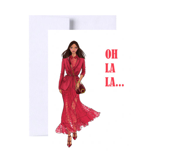 Ooh Lala Woman Illustration Friendship Greeting Card