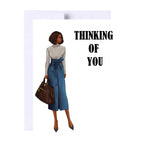 Thinking Of You Greeting Card, Woman Illustration