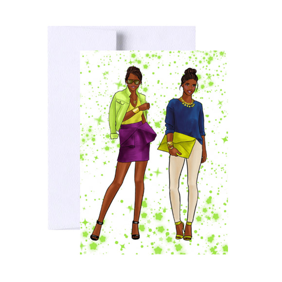 Woman Illustration Friendship Greeting Card