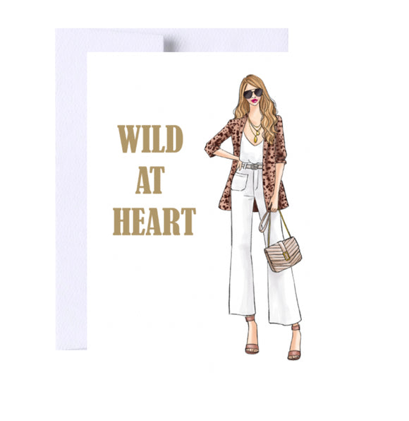 Wild At Heart Birthday Greeting Card, Woman Illustration
