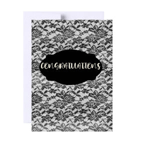 Congratulations Wedding Greeting Card, Damask