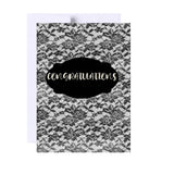 Congratulations Wedding Greeting Card, Damask