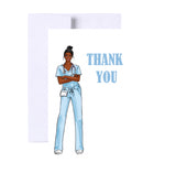 Thank You Nurse Greeting Card, Woman Illustration